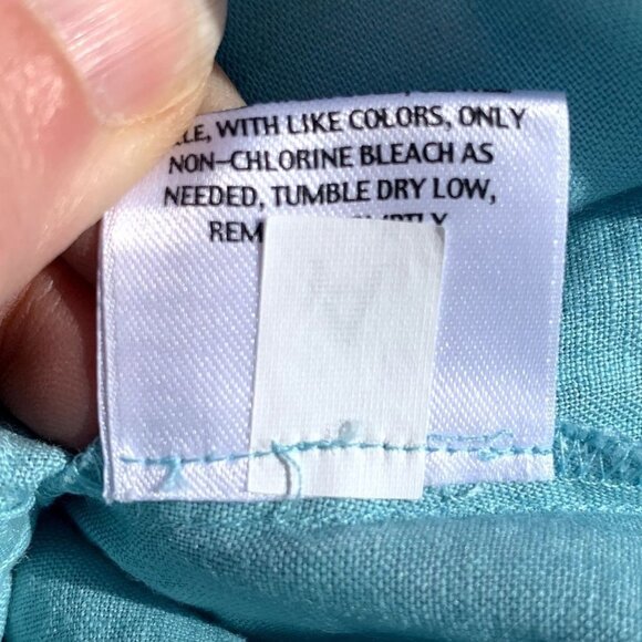 Eileen Fisher Irish Linen Shirt Tunic Turquoise Blue - Picture 11 of 11